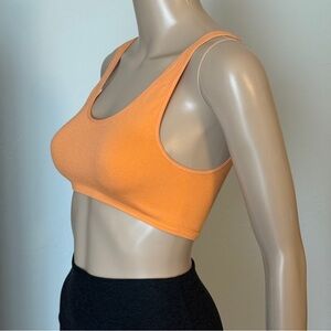 zara seamless ribbed terry cloth cropped bra tank in orange